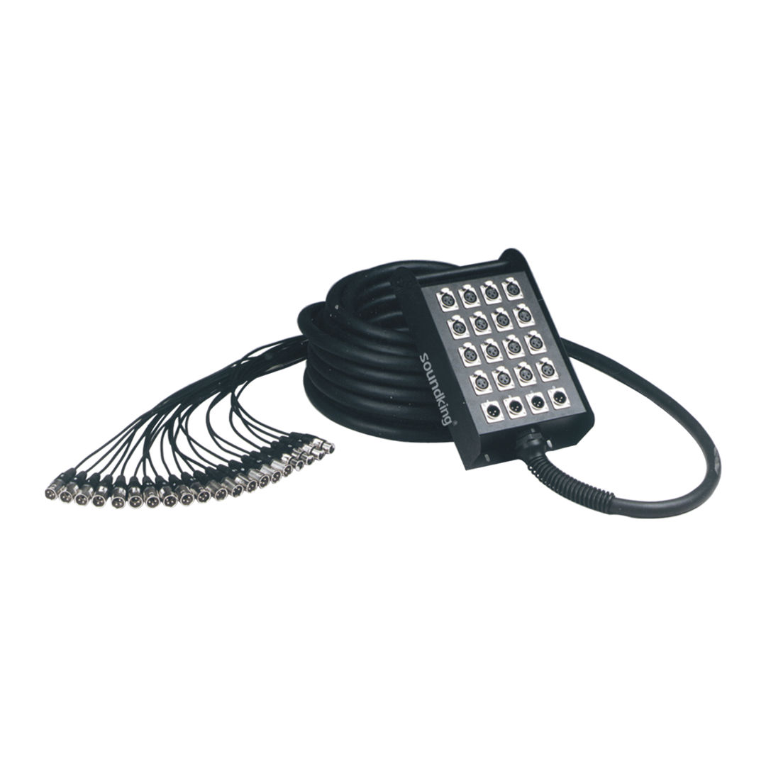 AH104-10M nuevo web AH104/10M MEDUSA 20 VIA (16 JACK XLR +4 PLUG XLR) 10M "SOUNDKING" - Imagen 1