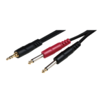 BJJ228/2M CABLE 1 PLUG STEREO 3.5MM A 2 PLUG MONO 6.3 2M - RED/BLACK "SOUNDKING"