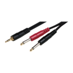 BJJ228/3M CABLE 1 PLUG STEREO 3.5MM A 2 PLUG MONO 6.3 3M - RED/BLACK "SOUNDKING"