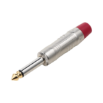 CJ2M025NR PLUG MONO 6.3MM - SILVER/RED "SOUNDKING"
