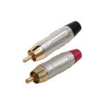CRM006NB+CRM006NR (PAR) CONECTOR PLUG RCA SILVER (BLACK/RED) "SOUNDKING"