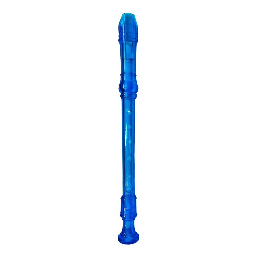 VZ-EAFT8-BL WEB VZ-EAFT8-BL FLAUTA DULCE AZUL TRANSPARENTE - 8 AGUJEROS C/FUNDA PVC "VOZZEX" - Imagen 1