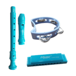 VZ-MU-SET/BL SET DE INSTRUMENTOS MUSICALES P/NIÑOS (PANDERETA, FLAUTA Y ARMONICA) - AZUL"VOZZEX"