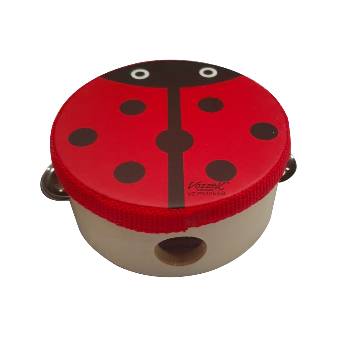 VZ-PN105-LB WEB VZ-PN105-LB PANDERETA DE MANO P/NIÑO C/DISEÑO DE MARIQUITA "VOZZEX" - Imagen 1