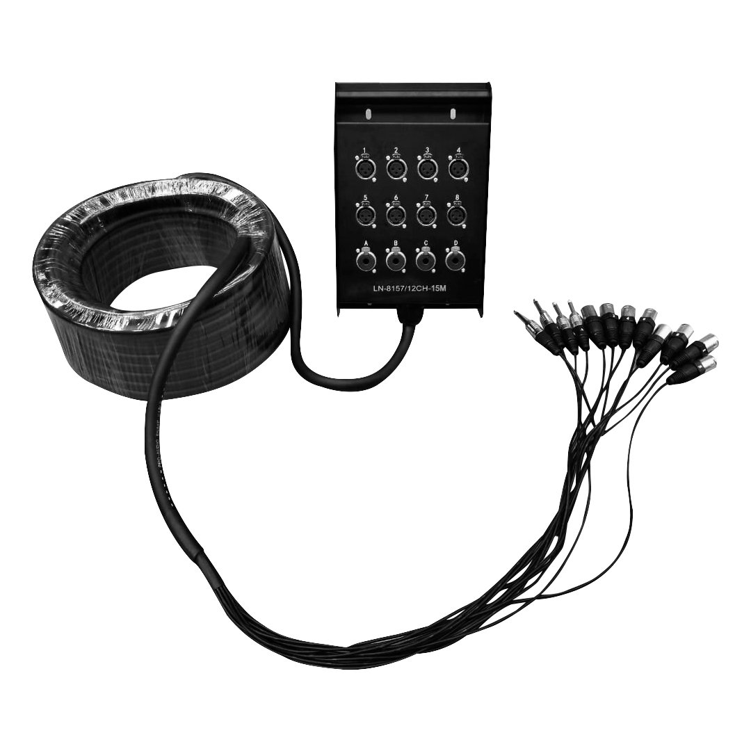 LN-8157-12CH-15M LN-8157/12CH-15M MEDUSA 12 CANALES (8 JACK XLR/4 JACKS 6.35MM) 15M "L&N-ACOUSTICS" - Imagen 1