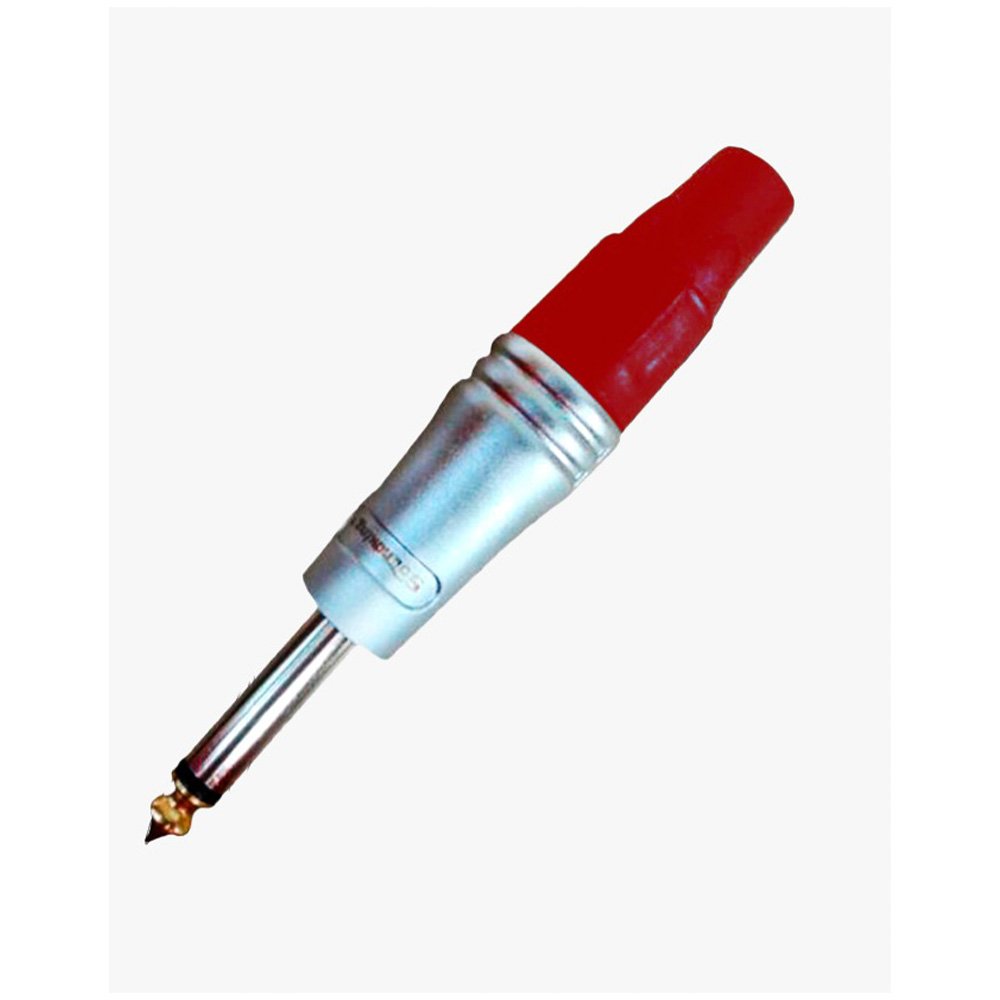 CC619RD CC619RD: PLUG MONORAL 6.3MM BAÑADO CROMADO SATINADO ROJO "SOUNDKING" - Imagen 1