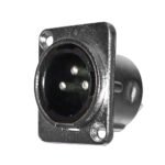 CA218 PLUG XLR CHASIS METAL PLATEADO «SOUNDKING»