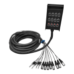 AH202/10M MEDUSA 12 VIAS (8 JACK XLR + 4 JACK STEREO 6.35MM) 10M CON FUNDA "SOUNDKING"