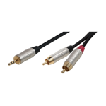 BJJ322/2M CABLE 1 PLUG STEREO 3.5MM A 2 PLUG RCA 2M - SILVER "SOUNDKING"