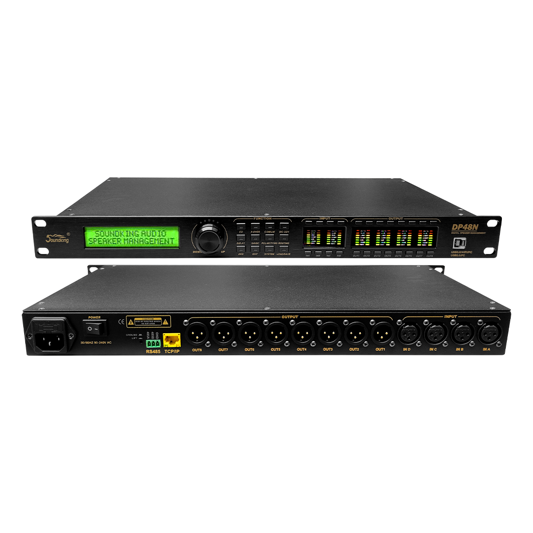 DP48N-WEB.png DP48N PROCESADOR DE AUDIO 4IN XLR/8OUT XLR 32BIT C/INTERFAZ USB, RS485, TCP/IP "SOUNDKING" - Imagen 1