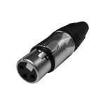 LN-1134PG/BK CONECTOR JACK XLR SL/BL - BLACK RING C/PINES DORADOS "L&N-ACOUSTICS"