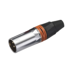 LN-1135PG/RD CONECTOR PLUG XLR SL/BL - RED RING C/PINES DORADOS "L&N-ACOUSTICS"