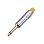 LN-153PG PLUG MONO 6.35MM SILVER/YELOW (PUNTA DORADA) "L&N-ACOUSTICS"