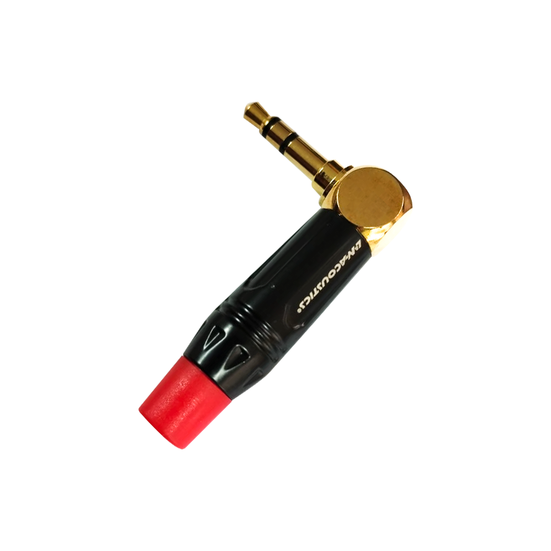 LN-162BG-RD-web.png LN-162BG-RD CONECTOR PLUG STEREO 3.5MM BLACK/RED C/ PIN DORADO TIPO L "L&N-ACOUSTICS" - Imagen 1