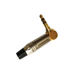 LN-162PG-BK CONECTOR PLUG STEREO 3.5MM SILVER/BLACK C/ PIN DORADO TIPO L "L&N-ACOUSTICS"