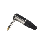 LN-3132 CONECTOR PLUG MONO 6.35MM PLATEADO/NEGRO-EN FORMA DE L "L&N-ACOUSTICS"