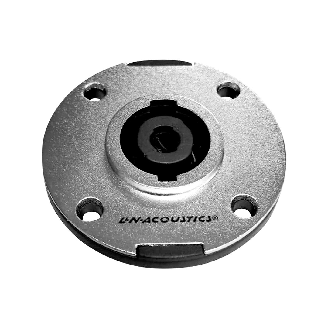 LN-4038-web-1.jpg LN-4038 JACK SPEAKON SOCKET 4 PINES C/PANEL DE METAL REDONDO "L&N-ACOUSTICS" - Imagen 1