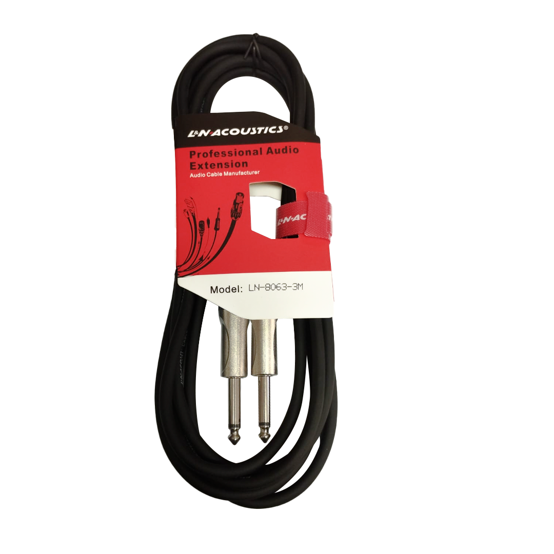 LN-8063-3M-WEB.png LN-8063-3M CABLE PLUG MONO 6.35MM (BK/SL) A PLUG MONO (BK/SL) 3M "L&N-ACOUSTICS" - Imagen 1