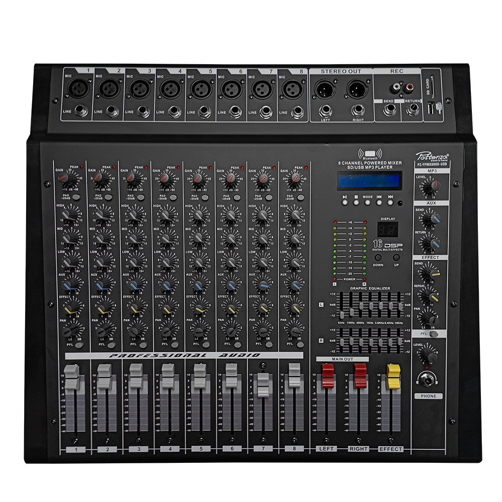 PZ-YPMX808DUSB-11-frente-web.jpg PZ-YPMX808DUSB Consola de audio 8 canales DOBLE VENTILADOR, USB y BT "POTTENZA" - Imagen 1