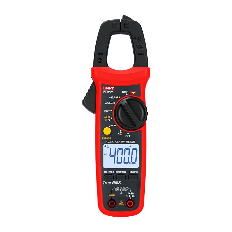UT203_1.jpg UT-203+ PINZA AMPERIMETRICA DIGITAL TRUE RMS 400A AC/DC 600V AC/DC C/CAPACIMETRO C/NCV "UNI-T" - Imagen 1