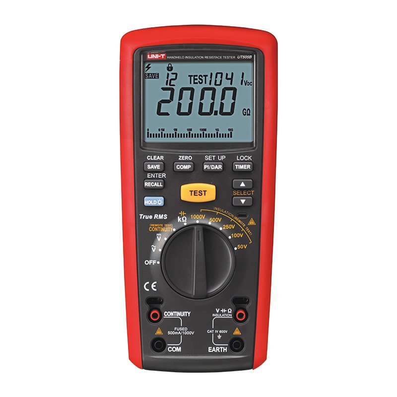 UT505B-1.jpg UT-505B MEGOMETRO PORTATIL 1000V 200GΩ TRUE RMS , MEDICION PI/DAR, CAPACIMETRO "UNI-T" - Imagen 1