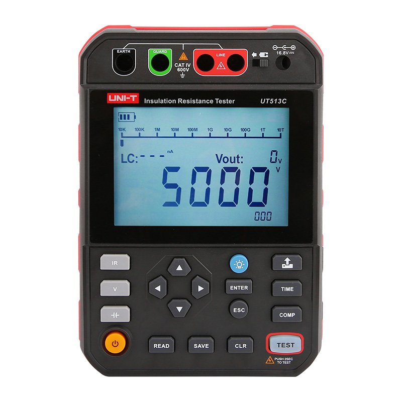 UT513C-1.jpg UT-513C MEGOMETRO 5000V 5TΩ C/BLUETOOTH , INTERFACE USB,MEDICION PI/DAR, CAPACIMETRO "UNI-T" - Imagen 1