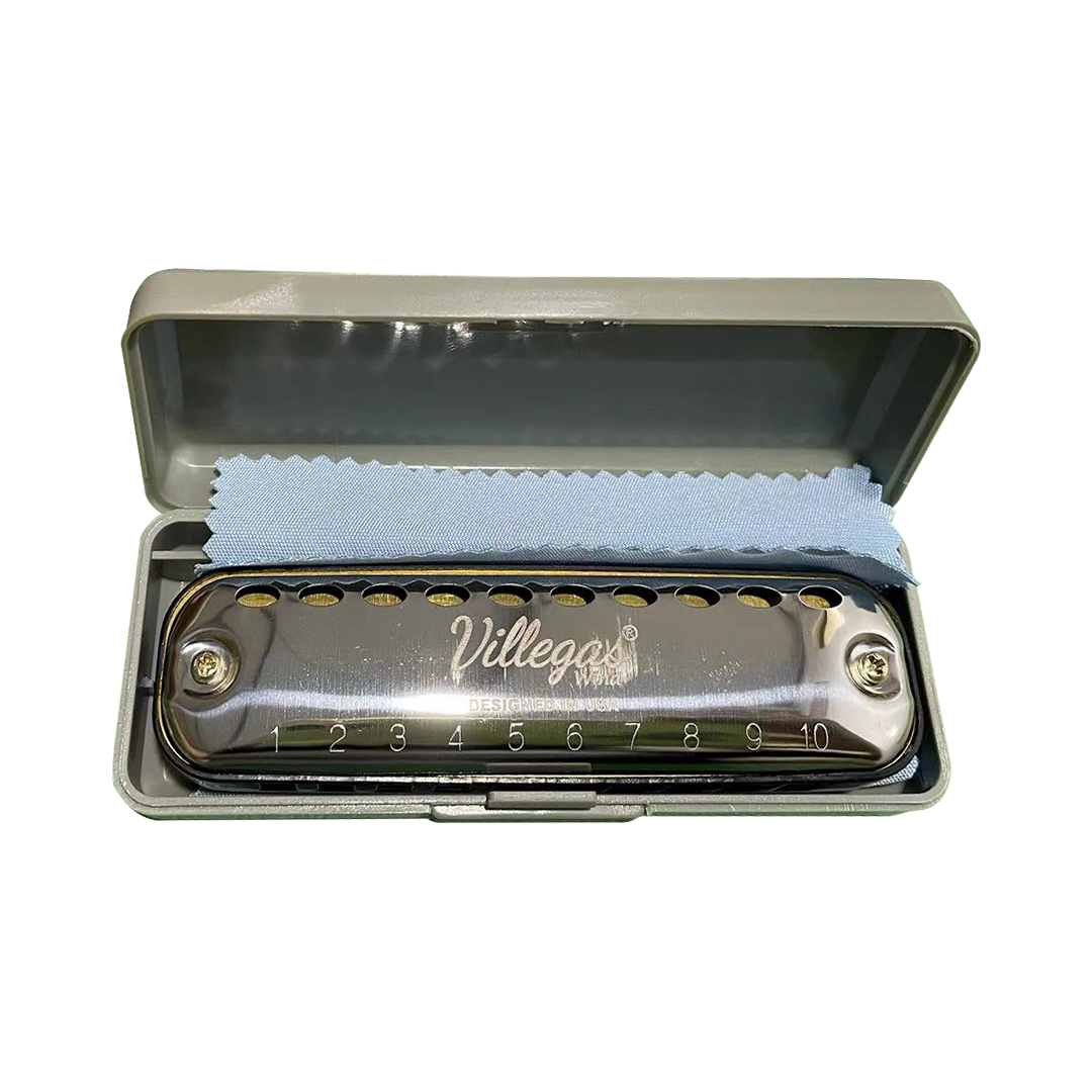VGS-H10MT-WEB.png VGS-H10MT ARMONICA METAL SILVER 10 HOYOS C/PROTECTOR ABS "VILLEGAS" - Imagen 1