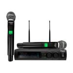 VZ-58M+ MICROFONO INALAMBRICO DUAL MANUAL UHF  C/SALIDA BALANCEADA (CASE TX Y RX METAL)  "VOZZEX"