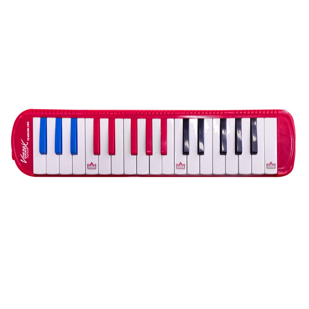 vz-mel32k-rd-sin-fondo-para-web-1.jpg VZ-MEL32K-1/RD MELODICA 32 TECLAS (DE COLORES) C/ESTUCHE DE LONA, MANGUERA Y BOQUILLA – ROJO «VOZZEX» - Imagen 1