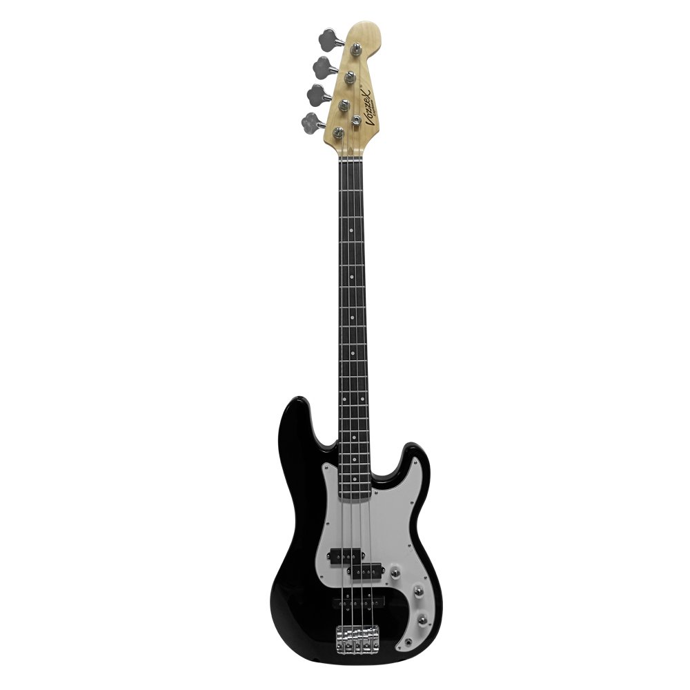 vz-pj-bk-frente-web.jpg VZ-PJ/BK BAJO ELÉCTRICO 4 CUERDAS 46" C/GOLPEADOR BLANCO C/FUNDA «VOZZEX» - Imagen 1