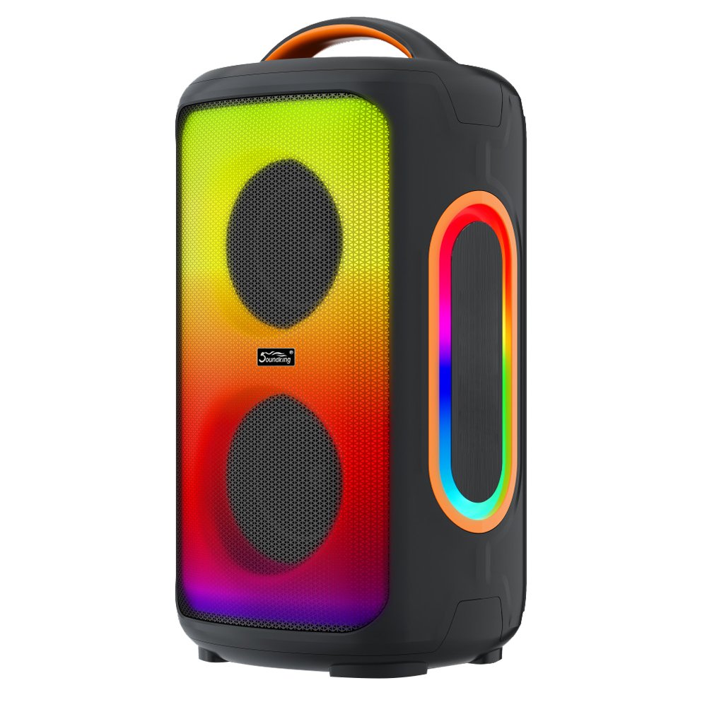 CM55_WEB.jpg CM55 PARLANTE ACTIVO PORTATIL 160W, C/BT TWS, BATERIA RECARGABLE, A PRUEBA DE AGUA (IPX5) Y LUCES «SOUNDKING» - Imagen 1