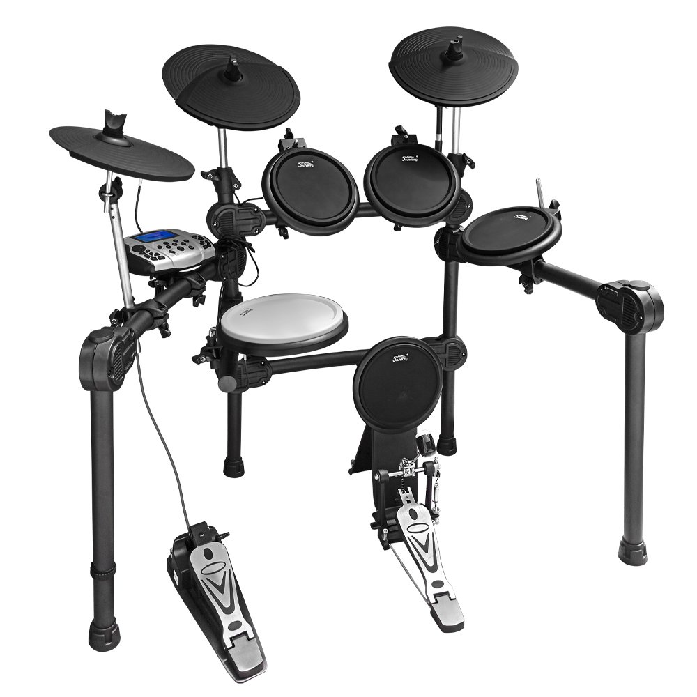 SD210_WEB.jpg SD210 BATERÍA ELECTRÓNICA CON 8 PADS, 3 CYMBAL PADS, 1 SNARE PADS, 3 TOM PADS, 1 KICK PADS, 1 HI-HAT, 1 CRASH, 1 RIDES, 5 DRUM PADS Y 1 BASS PEDAL, 1 HI - HAT PEDAL C/ MIDI IN, MIDI OUT «SOUNDKING» - Imagen 1