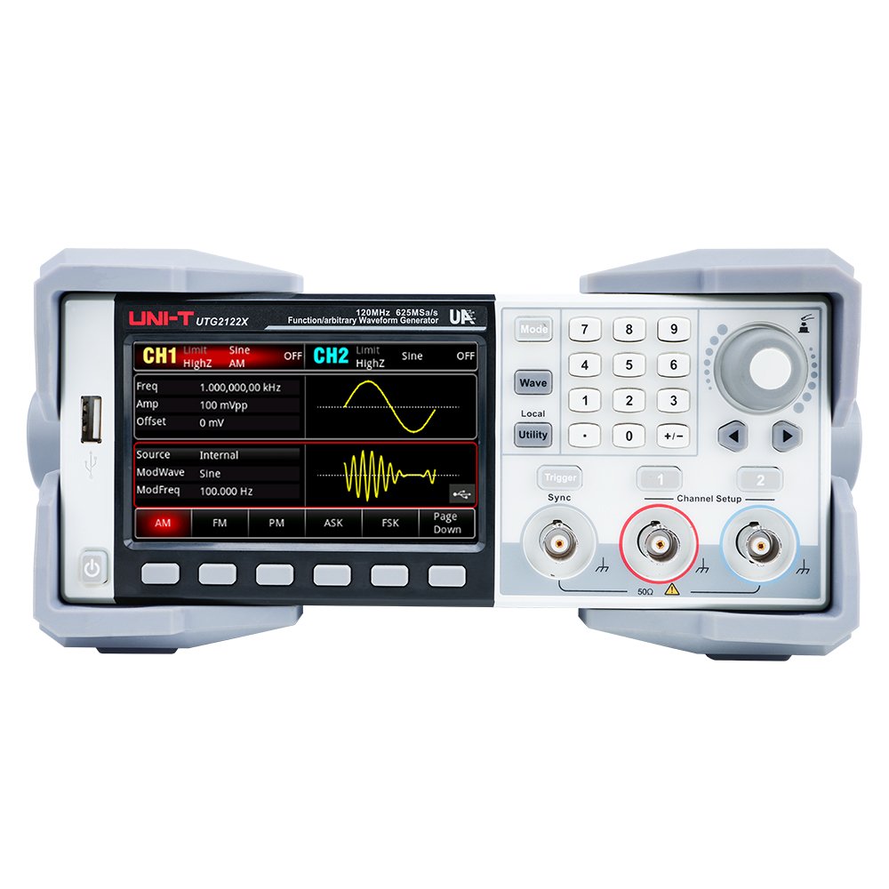 UTG2122X_F-L-WEB-2.jpg UTG2122X GENERADOR DE FUNCIONES 120 MHz 2CH 625MSA/S WAVE SINE, SQUARE, RAMP, PULSE, NOISE, DC, ARB, HARMONIC, USB HOST, USB DEVICE, LAN «UNI-T» - Imagen 1