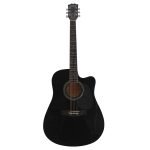 VZ-XFP41-01C-EQ/BK GUITARRA ELECTROACUSTICA C/CORTE 41" COLOR NEGRO C/GOLPEADOR NEGRO C/EQ Y AFIN. C/SALIDA JACK6.35MM Y XLR C/FUNDA «VOZZEX»