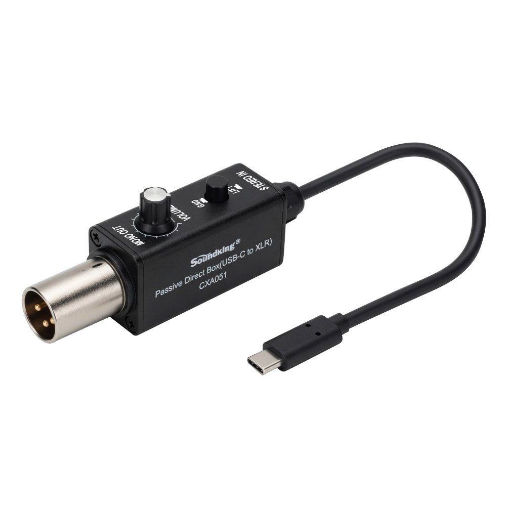 CXA051_WEB.jpg CXA051 CAJA DI BOX PASIVA (USB TIPO C A PLUG XLR) «SOUNDKING» - Imagen 1
