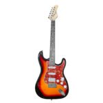 VZ-ST309-01B/SB GUITARRA ELÉCTRICA 39" 2 PASTILLAS SINGLE + 1 PASTILLA HUMBUCKER COLOR SUNBURST C/GOLPEADOR ROJO C/FUNDA «VOZZEX»