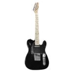 VZ-TL-012BBK GUITARRA ELÉCTRICA T/TELECASTER 2 PASTILLAS COLOR NEGRO C/GOLPEADOR NEGRO C/FUNDA «VOZZEX»