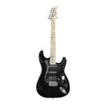 VZ-ST309-01BBK/M GUITARRA ELÉCTRICA 39" 2 PASTILLAS SINGLE + 1 PASTILLA HUMBUCKER COLOR NEGRO/GOLPEADOR NEGRO C/FUNDA «VOZZEX»