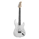 VZ-ST309-01WH GUITARRA ELÉCTRICA 39" 2 PASTILLAS SINGLE +  PASTILLA HUMBUCKER BLANCO C/FUNDA «VOZZEX»